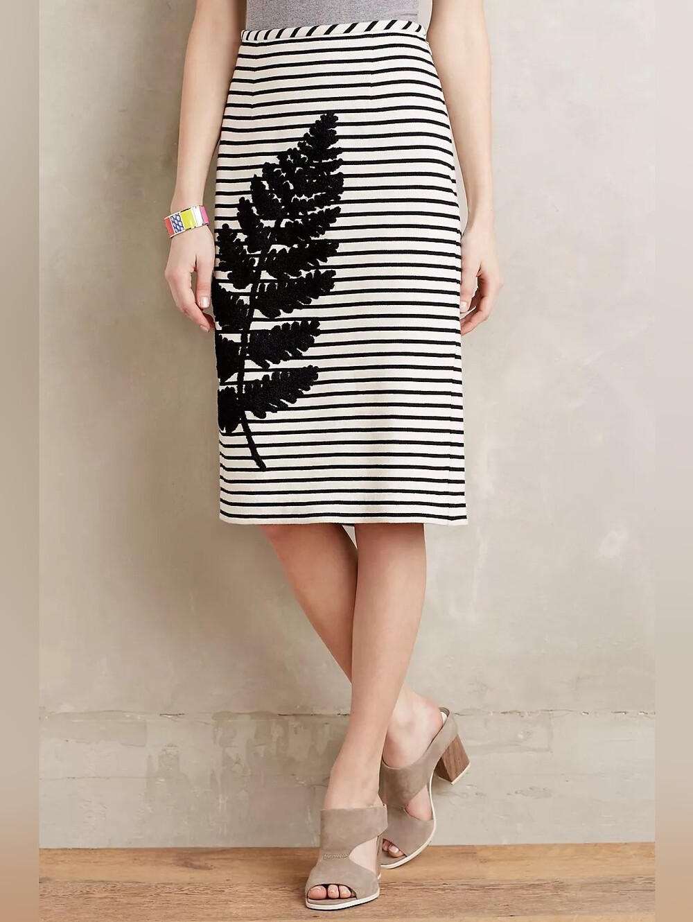 Anthro Sweetfern Midi Pencil Skirt by WHiT Black & White Size 12